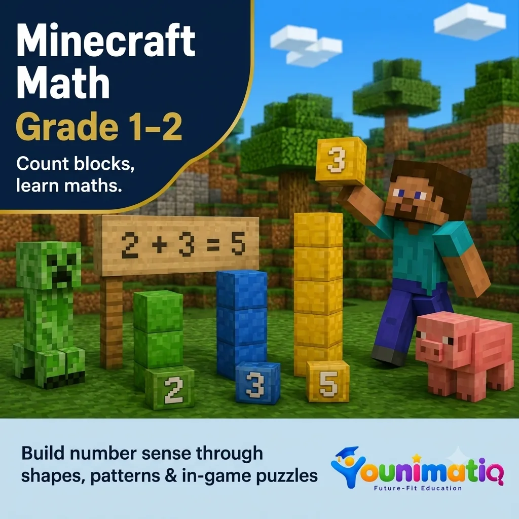 Minecraft Math Fun: Geometry, Fractions & Number Adventures | Grades 1–2