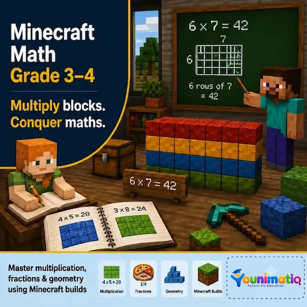 Minecraft Math Quest: Build, Solve & Explore | Grades 3–4